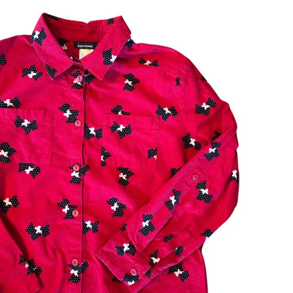 Vintage Basic Editions Novelty Scottie Dog Flannel Modest Nightgown M - Picture 6 of 7